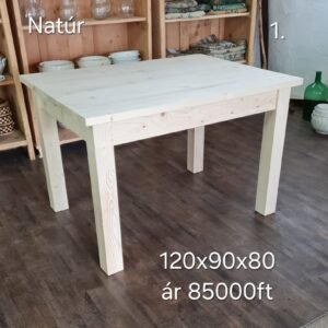 B. Raktáron Egyenes lábú asztal 120x90x80 - új készítésű