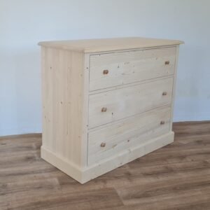 J. Raktáron Komód 3fiókos 110x50x90cm - új készítésű