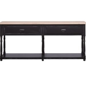 Console with 2 drawers, oak top – Rusztikus tömörfa fiókos komód