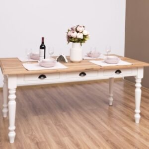 Dining table 210x90cm, oak top – Rusztikus erdélyi tömörfa bútor