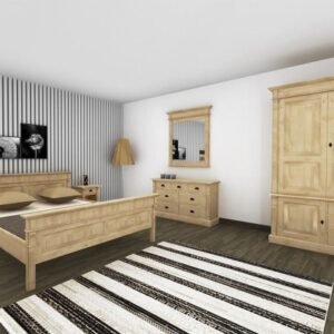 Directoire Bedroom 100 – Rusztikus tömörfa hálószoba bútor szett
