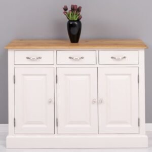 Hallway sideboard 3 doors 3 drawers, oak top – Rusztikus tömörfa fiókos komód