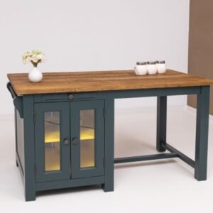 Kitchen island with table, oak top – Rusztikus tömörfa konyhasziget és bárpult